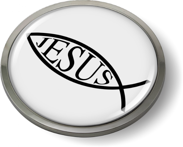 Jesus Fish 3D Domed Emblem